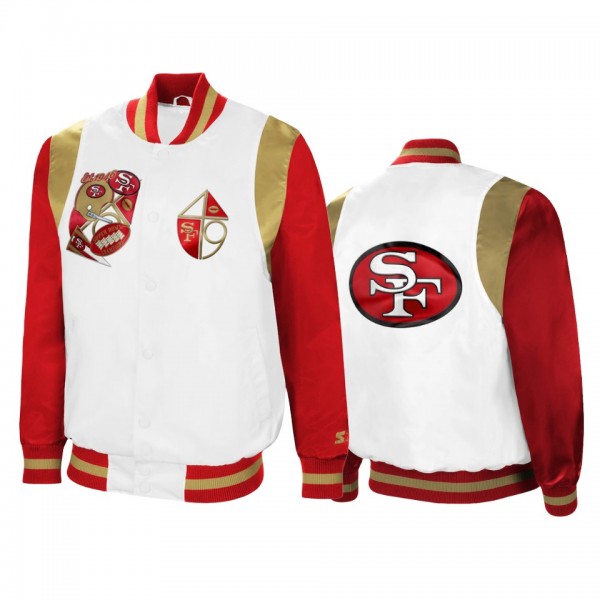San Francisco 49ers White Scarlet Retro The All-American Full-Snap Jacket