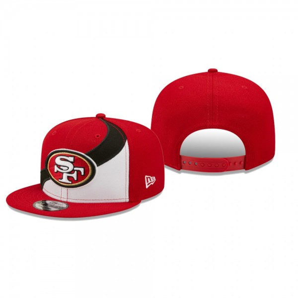 San Francisco 49ers White Scarlet Wave 9FIFTY Snap...