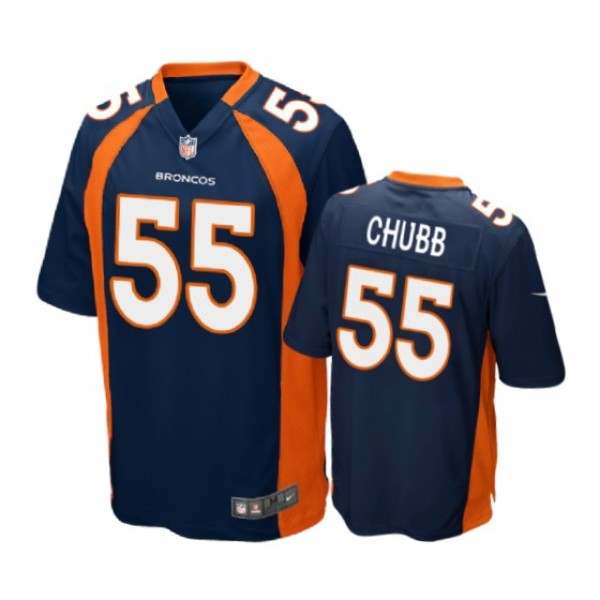 Denver Broncos #55 Bradley Chubb Navy Nike Game Je...
