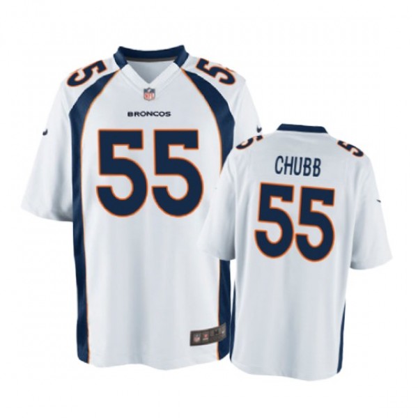 Denver Broncos #55 Bradley Chubb White Nike Game J...