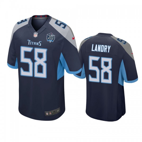 Tennessee Titans #58 Harold Landry navy Game Jerse...