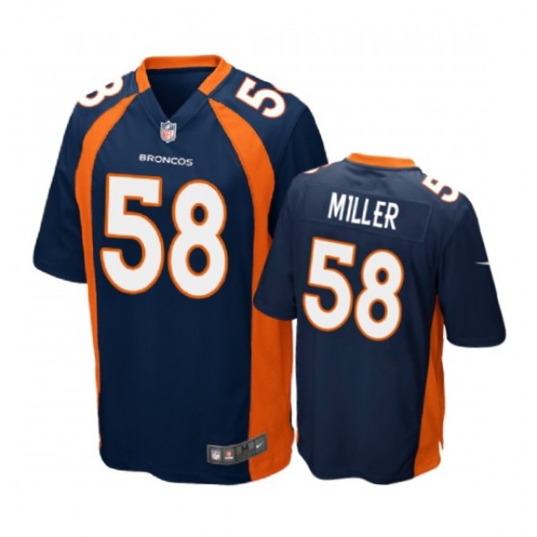 Denver Broncos #58 Von Miller Navy Nike Game Jerse...