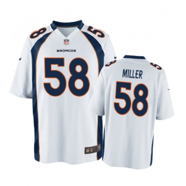 Denver Broncos #58 Von Miller White Nike Game Jers...