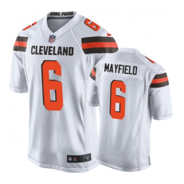 Cleveland Browns #6 Baker Mayfield White Nike Game...