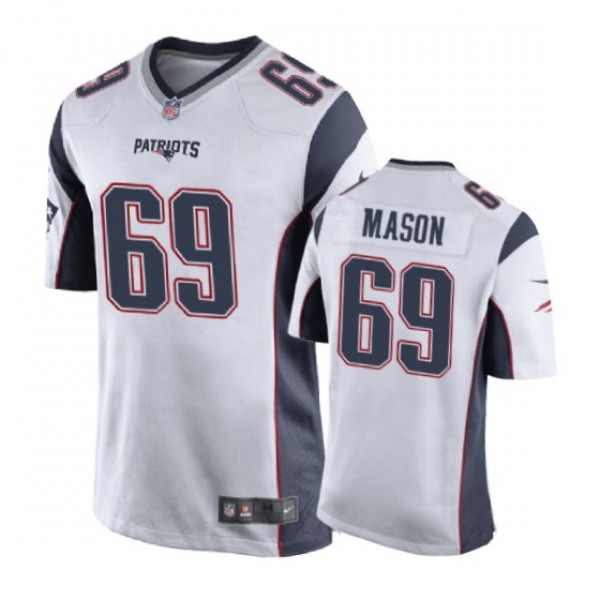 New England Patriots #69 Shaq Mason White Nike Gam...