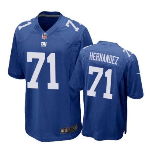 New York Giants #71 Will Hernandez Royal Nike Game...