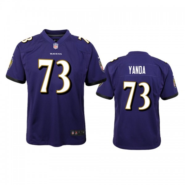 Baltimore Ravens #73 Marshal Yanda Purple Game Jer...