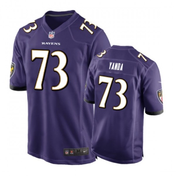 Baltimore Ravens #73 Marshal Yanda Purple Nike Gam...