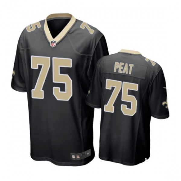 New Orleans Saints #75 Andrus Peat Black Nike Game...