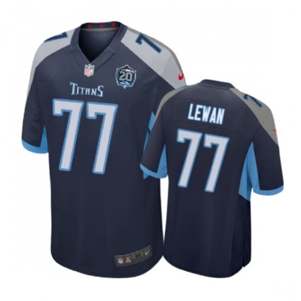 Tennessee Titans #77 Taylor Lewan navy Nike Game J...