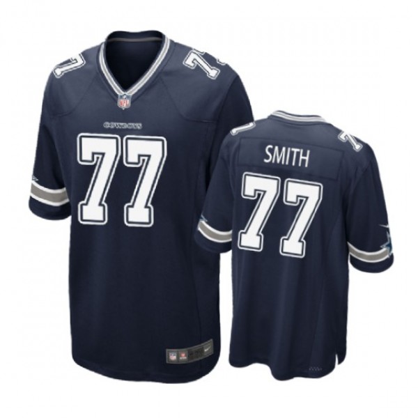 Dallas Cowboys #77 Tyron Smith Navy Nike Game Jersey - Men's