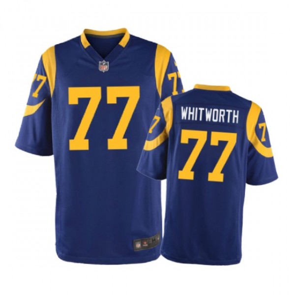 Los Angeles Rams #77 Andrew Whitworth Royal Nike G...