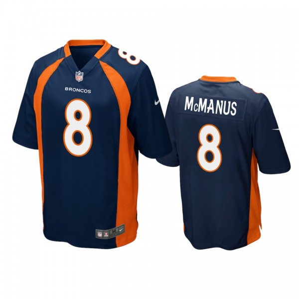 Denver Broncos #8 Brandon McManus Navy Game Jersey...