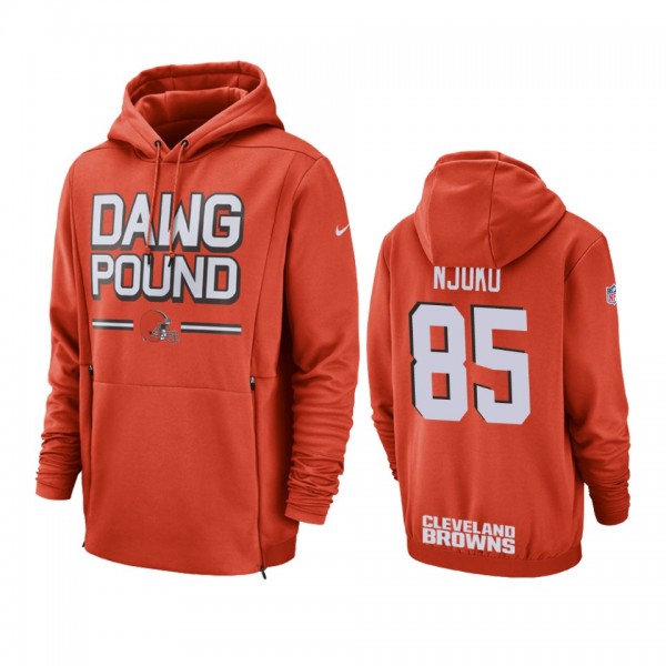 Cleveland Browns #85 David Njoku Orange Nike Sidel...