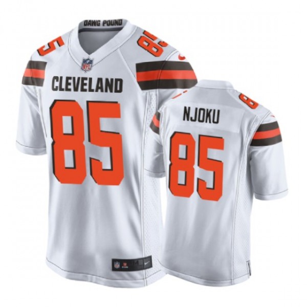 Cleveland Browns #85 David Njoku White Nike Game J...