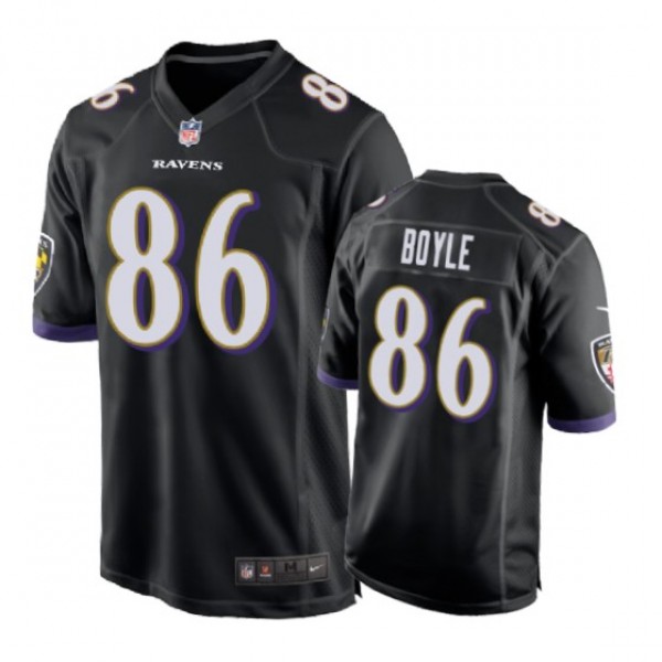 Baltimore Ravens #86 Nick Boyle Black Nike Game Je...