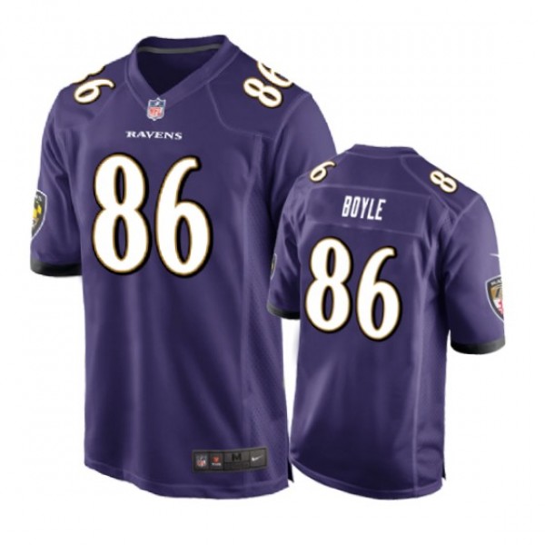 Baltimore Ravens #86 Nick Boyle Purple Nike Game J...