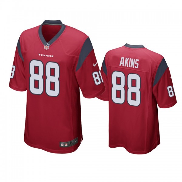 Houston Texans #88 Jordan Akins Red Game Jersey - ...