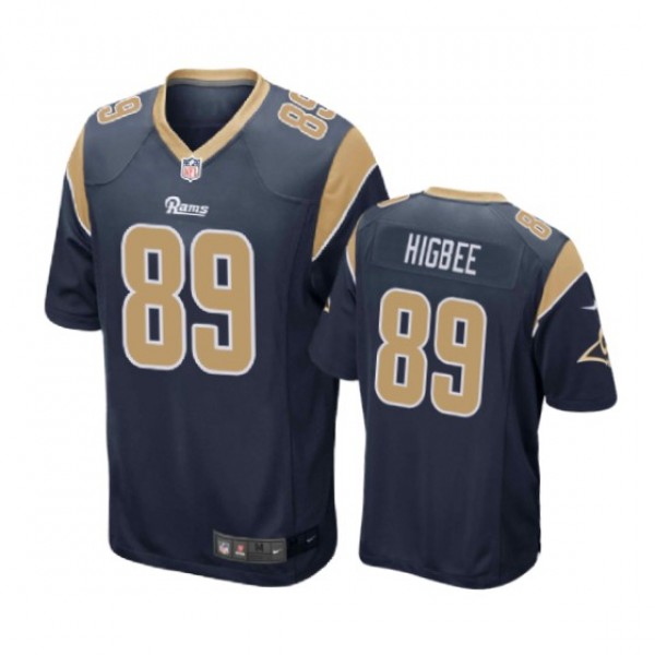 Los Angeles Rams #89 Tyler Higbee Navy Nike Game J...