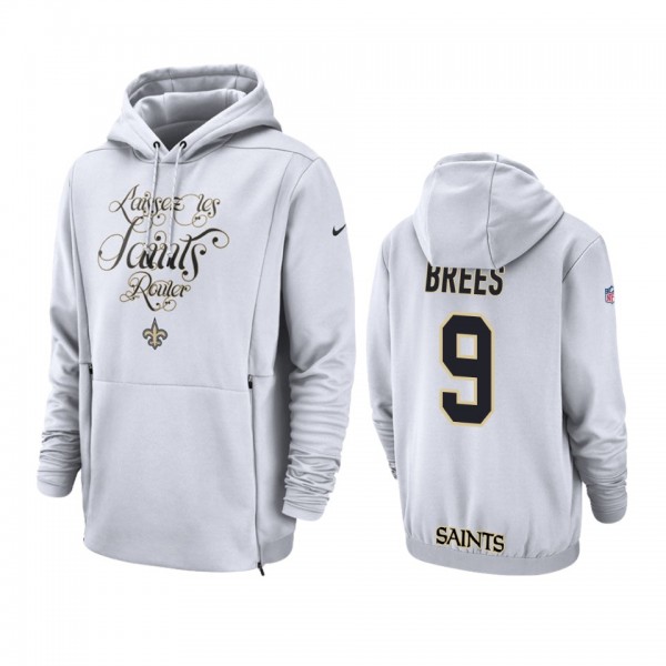 New Orleans Saints #9 Drew Brees White Nike Sideli...