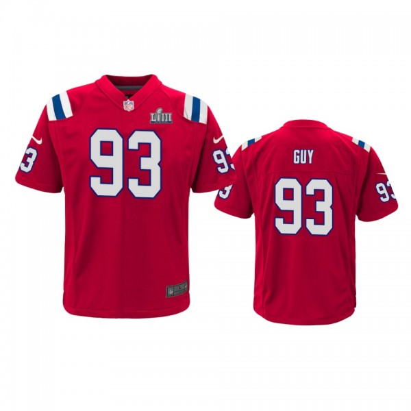 New England Patriots #93 Lawrence Guy Red Game Jer...