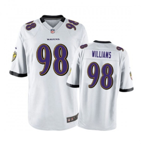 Baltimore Ravens #98 Brandon Williams White Nike G...