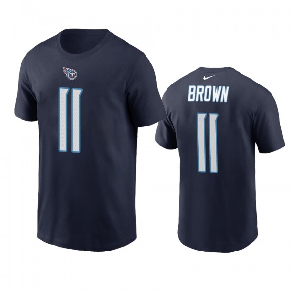 Tennessee Titans A.J. Brown Navy Name Number T-Shirt