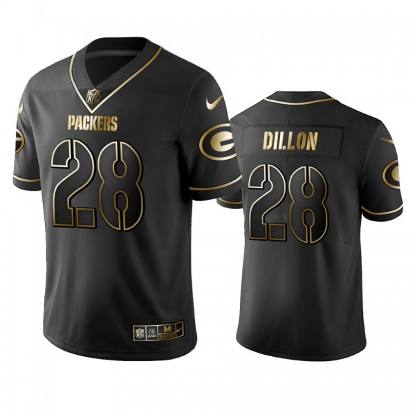 A.J. Dillon Packers Black Golden Edition Vapor Lim...