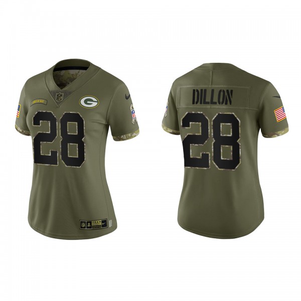 A.J. Dillon Women's Green Bay Packers Olive 2022 S...