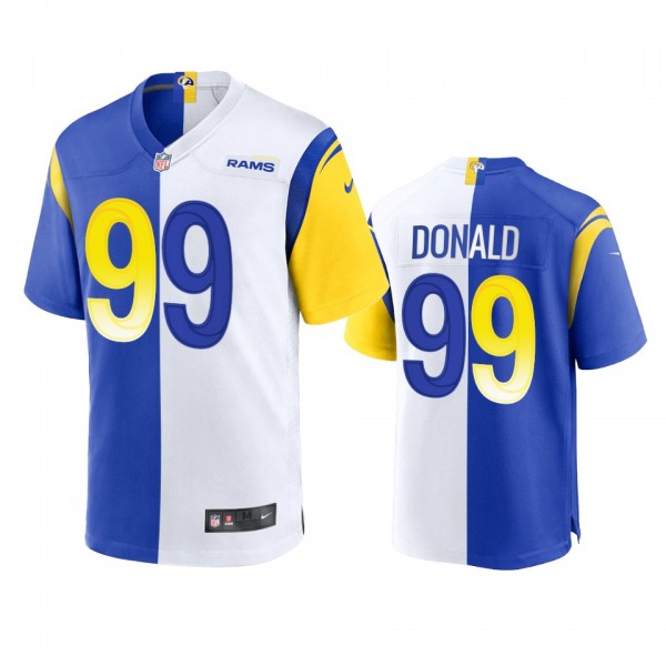 Los Angeles Rams Aaron Donald 2021 Royal White Split Game Jersey