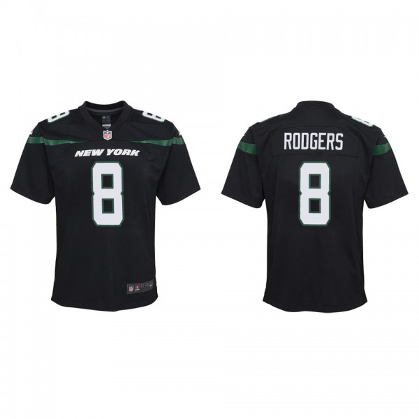 Youth New York Jets Aaron Rodgers Black Game Jerse...