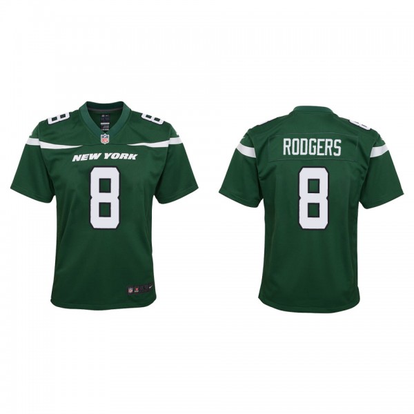 Youth New York Jets Aaron Rodgers Green Game Jerse...