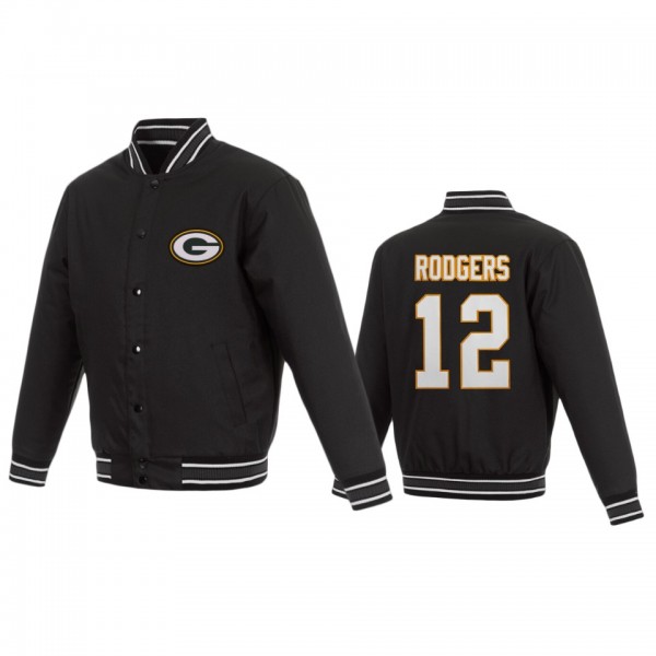 Green Bay Packers Aaron Rodgers Black Poly Twill N...