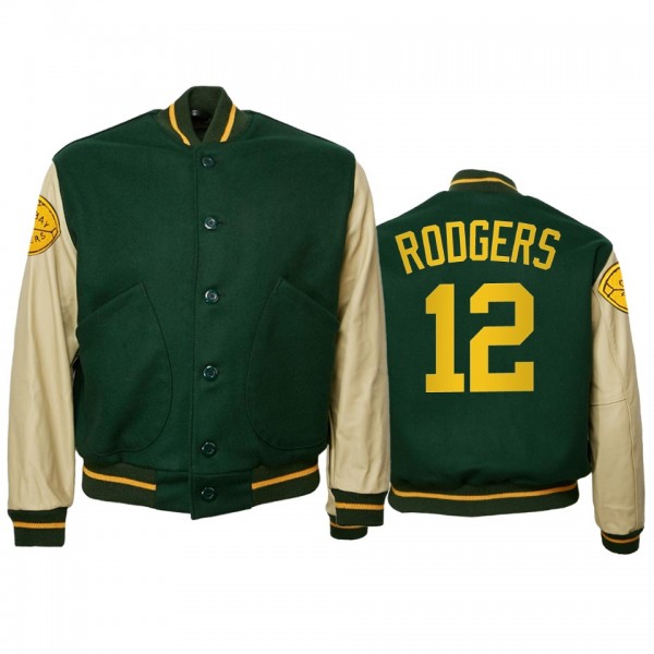 Green Bay Packers Aaron Rodgers Green 1950 Authentic Vintage Jacket