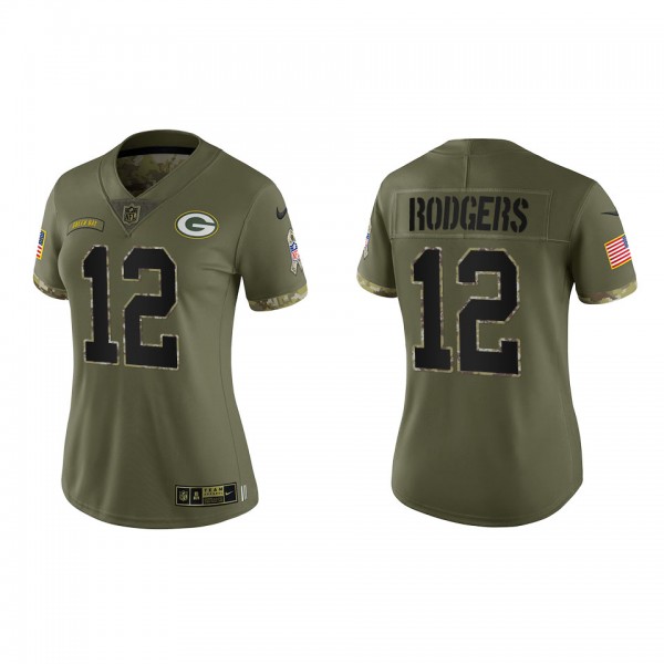Aaron Rodgers Women's Green Bay Packers Olive 2022...