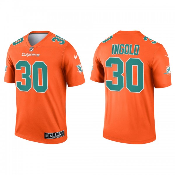 Men's Miami Dolphins Alec Ingold Orange Inverted L...