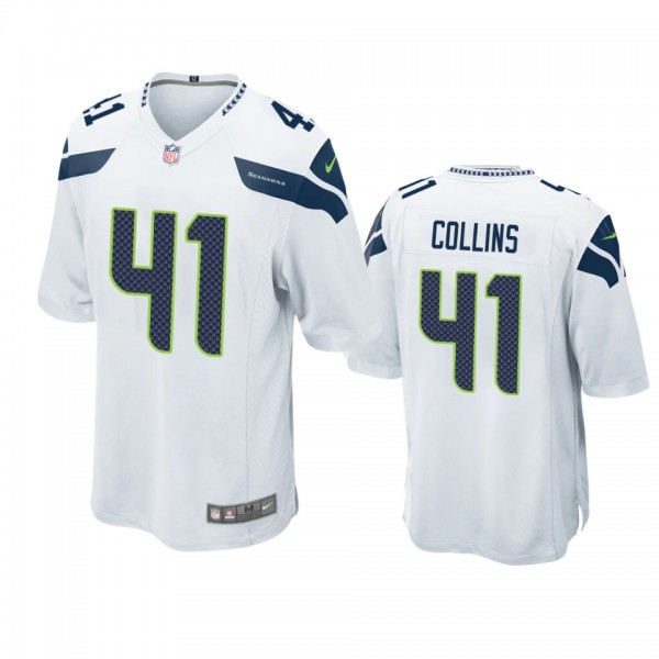 Seattle Seahawks Alex Collins White Game Jersey