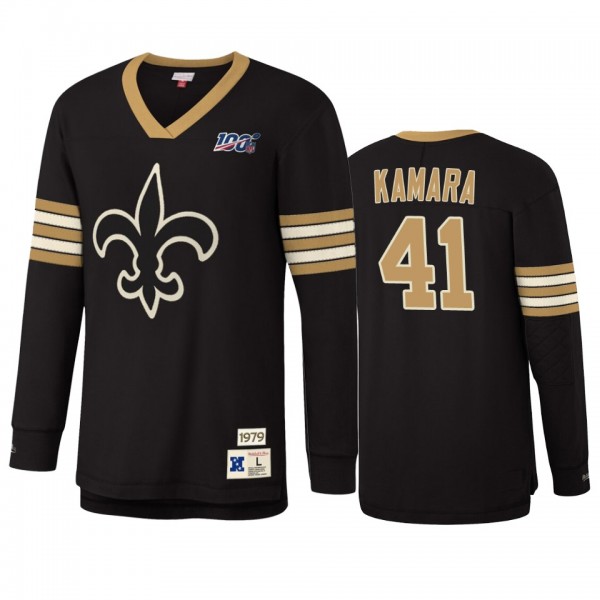 New Orleans Saints Alvin Kamara Mitchell & Ness Black NFL 100 Team Inspired T-Shirt