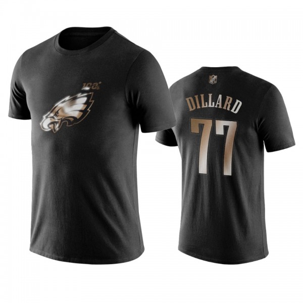 Andre Dillard Philadelphia Eagles Black Golden 100th Season Name & Number T-Shirt