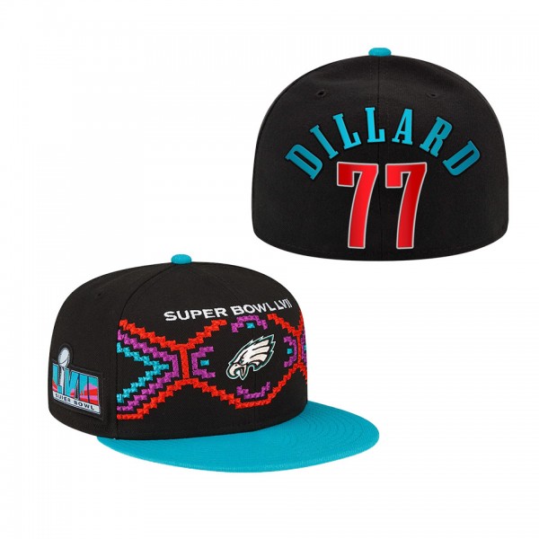 Andre Dillard Philadelphia Eagles Black Teal Super Bowl LVII Tarmac 9FIFTY Snapback Adjustable Hat