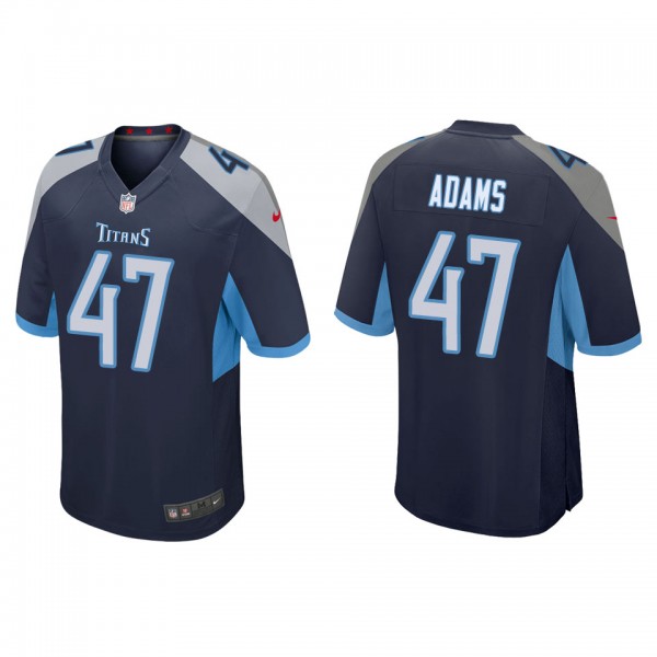 Men's Tennessee Titans Andrew Adams Navy Game Jers...