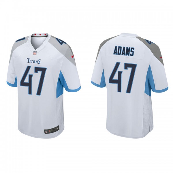 Men's Tennessee Titans Andrew Adams White Game Jer...