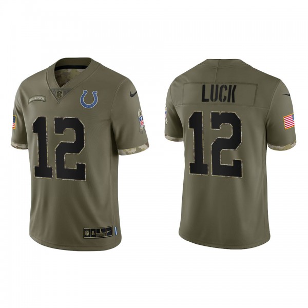 Andrew Luck Indianapolis Colts Olive 2022 Salute T...