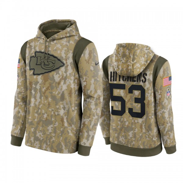 Kansas City Chiefs Anthony Hitchens Camo 2021 Salute To Service Therma Hoodie