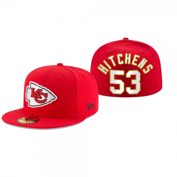 Kansas City Chiefs Anthony Hitchens Red Omaha 59FIFTY Fitted Hat