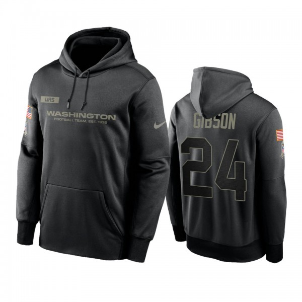 Washington Football Team Antonio Gibson Black 2020 Salute To Service Sideline Performance Pullover Hoodie