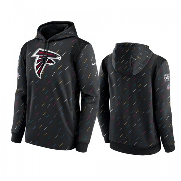 Men's Atlanta Falcons Charcoal Therma Pullover 2021 NFL Crucial Catch Hoodie