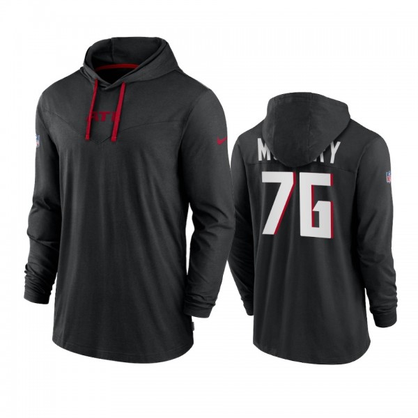Men's Atlanta Falcons Kaleb McGary Black Hoodie Tri-Blend Sideline Performance T-Shirt