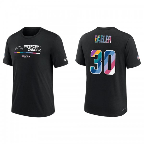 Austin Ekeler Los Angeles Chargers Black 2022 NFL Crucial Catch Performance T-Shirt