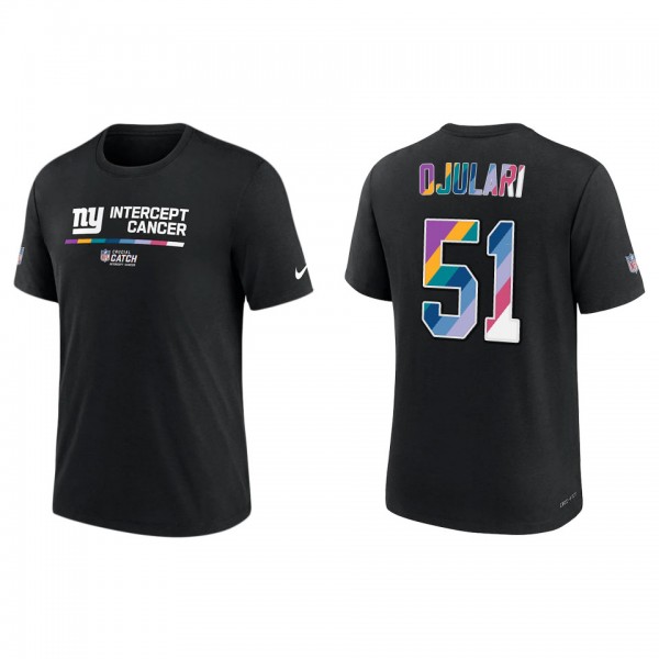 Azeez Ojulari New York Giants Black 2022 NFL Crucial Catch Performance T-Shirt